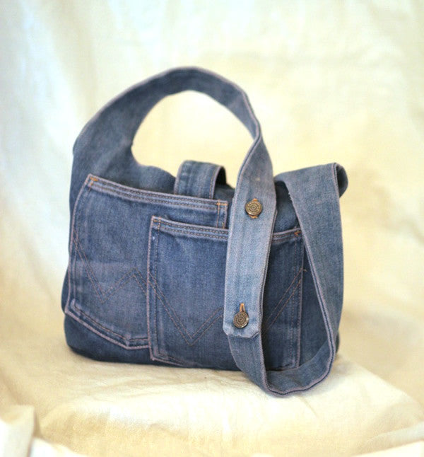 INTOA design Handmade Denim Bag of Recycled Jeans, Blue : Amazon.co.uk:  Handmade Products